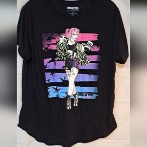 Harley Quinn Birds of Prey DC Short Sleeve T-shirt Women's Size XL Black